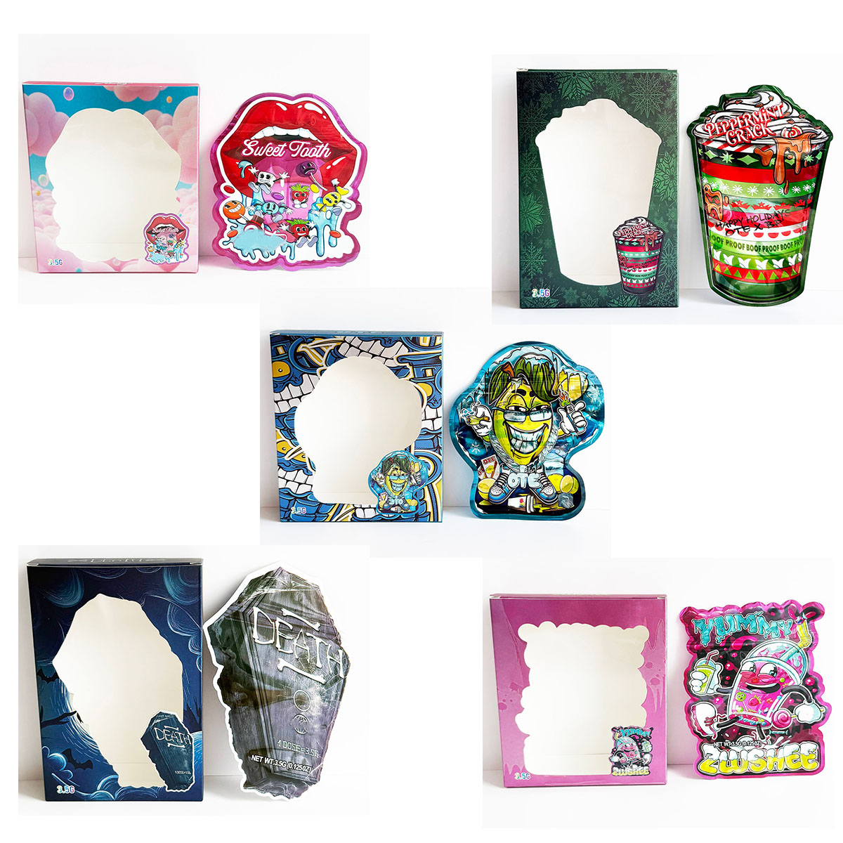 Food Pouch Reusable - 3.5g Die Cut Special Irregular Display