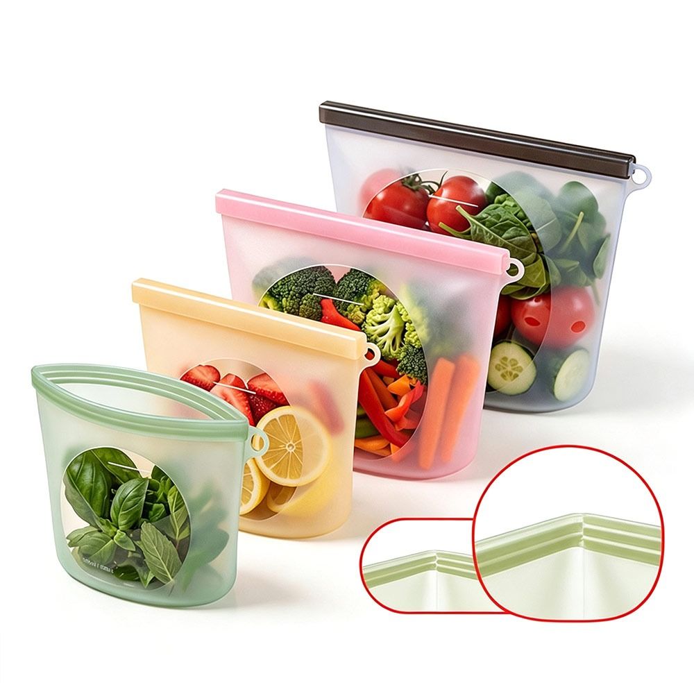Food Pouch Reusable - Silicone Food Preservation Bag Moisture-proof Reusable