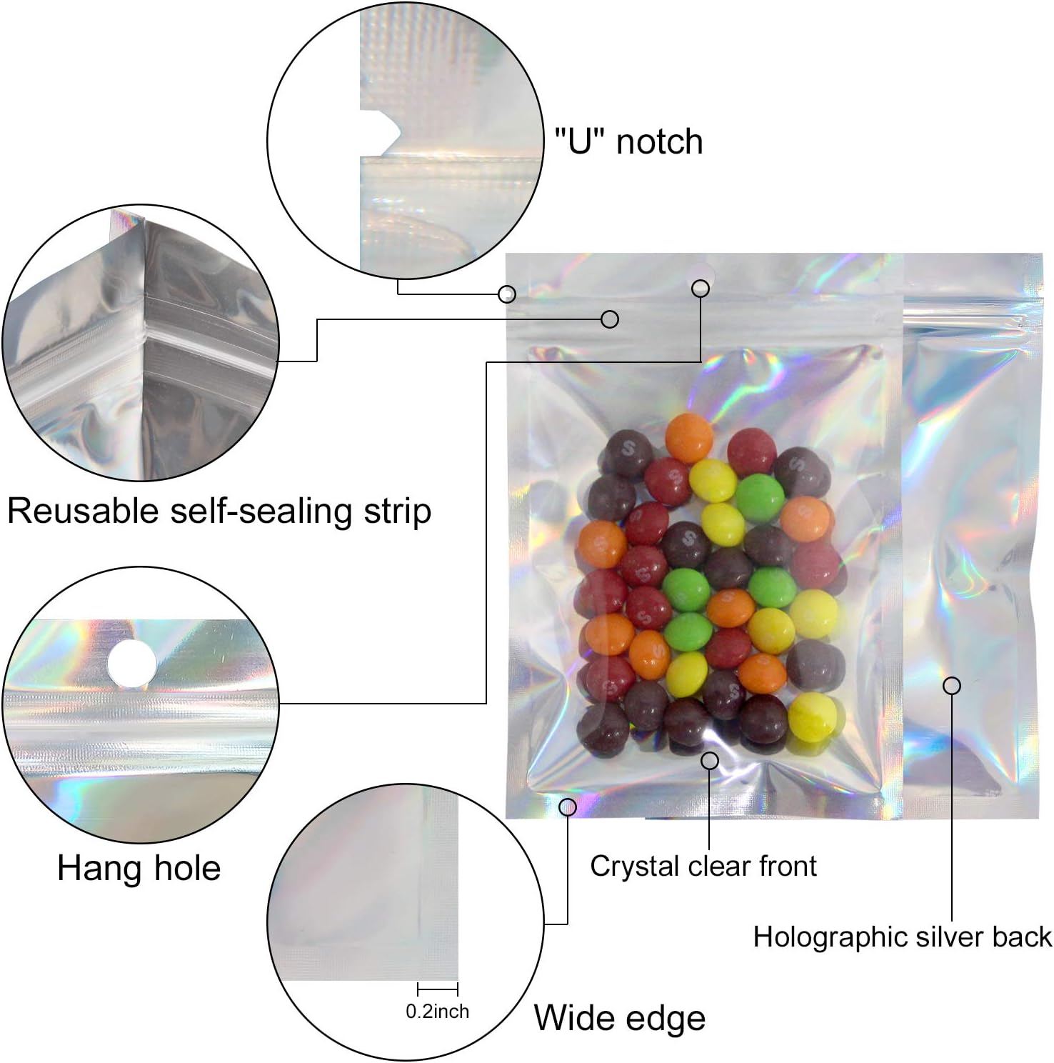 50/10PCS Laser Sealing Bags Pl - Food Pouch Reusable review and price