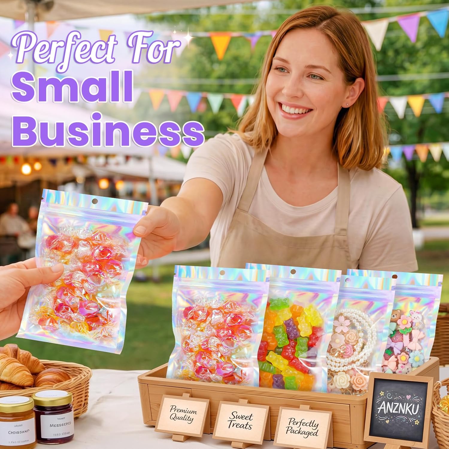 10-100pcs Rainbow Self Sealing - Food Pouch Reusable review and price